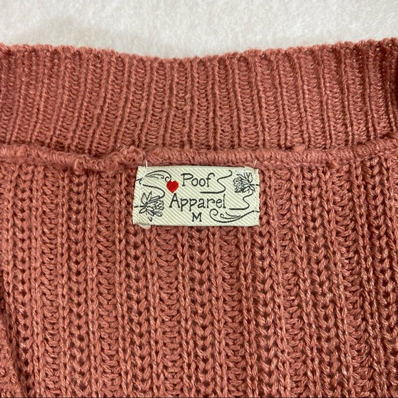 Boho Poof Long Line Open Cardigan Sweater Lace up Sides Long Sleeve Sweater Med - Picture 2 of 10